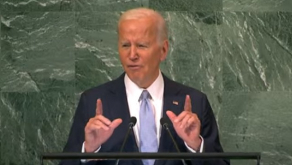 Joe Biden, na ONU: defesa de saída negociada (Foto: captura de vídeo)