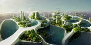 Prédios do futuro serão cobertos com árvores, plantas e algas