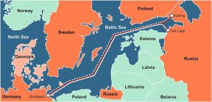 Mapa do North Stream, principal caminho do gás russo para a Europa (Arte: FreePik)
