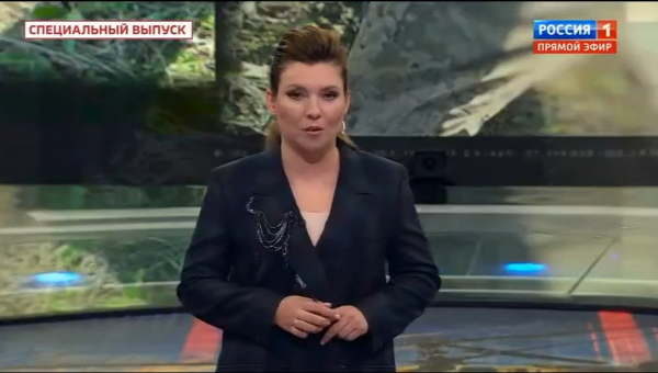 Olga Skabeyeva, apresentadora da TV estatal russa (Foto: Twitter)