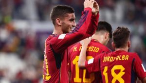 Espanhóis comemoram um dos gols (Foto: Selección Española)